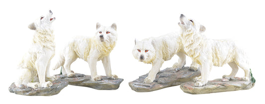 4er Set Weisses Wolfsrudel