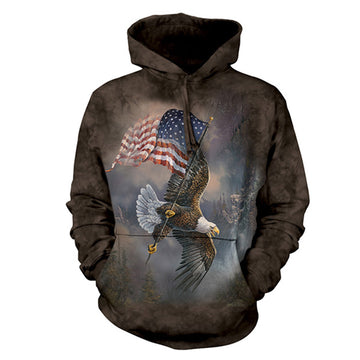 Flag Bearing Eagle Grey Patriotic USA Bird