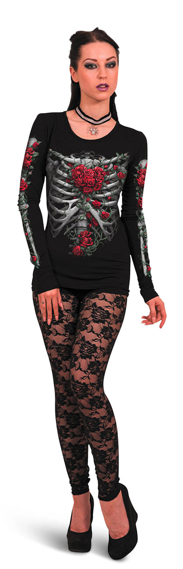 Spiral Rose Bones Longshirt