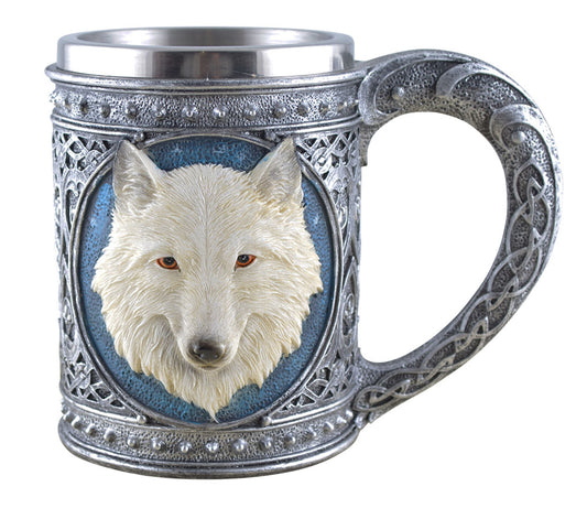 Keltischer Krug weißer Wolf
