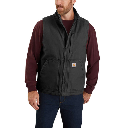 WASHED DUCK LINED MOCK-NECK VEST
