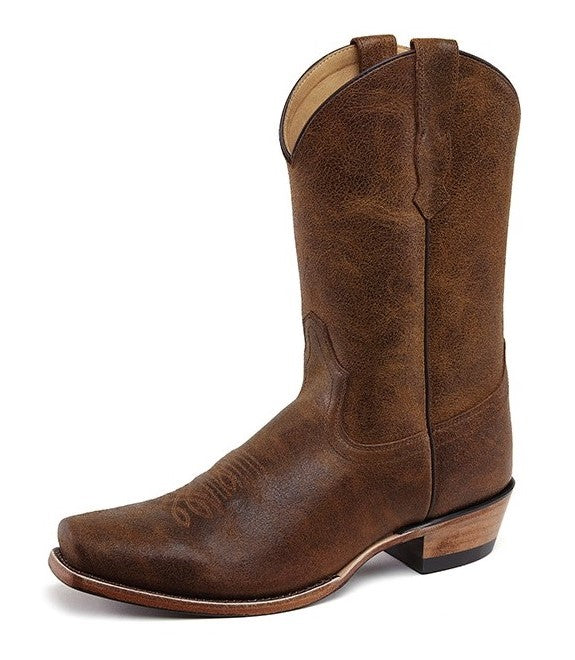 Old West Stiefel Yellow Brown Vintage Crackle in Braun aus Leder