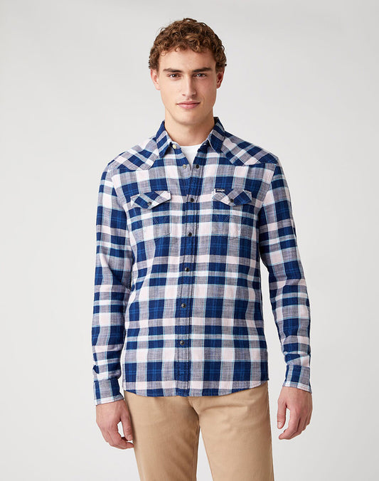LS WESTERN SHIRT SILVER PINK