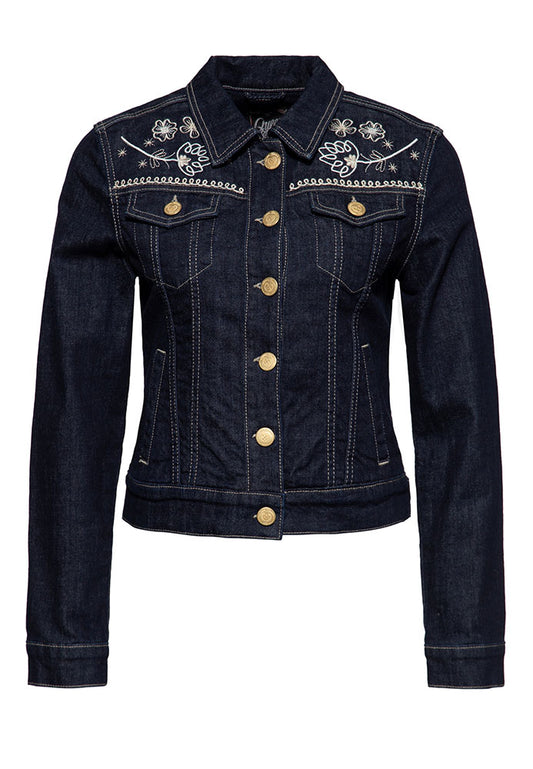 Damen Western Denim Jacket "Flowers"
