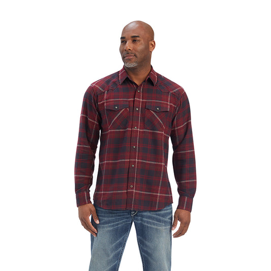 Heath Retro Snap LS Shirt Red