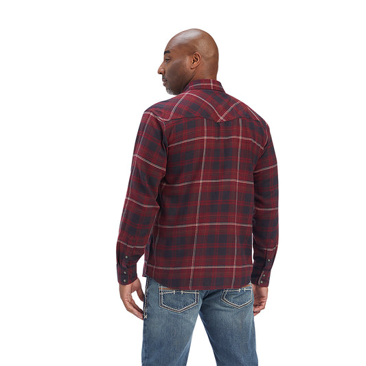 Heath Retro Snap LS Shirt Red