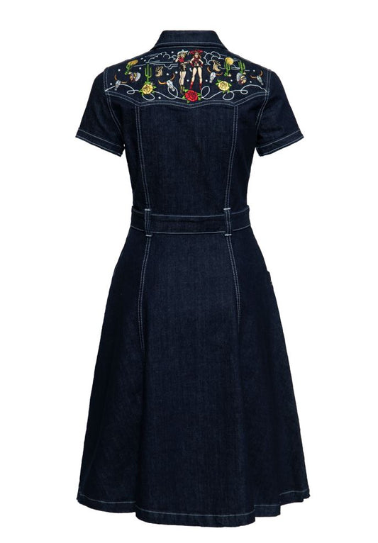 Western Denim Swing Kleid