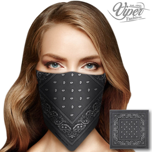 Bandana Kopftuch Halstuch Paisley Farbe Grau