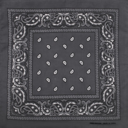 Bandana Kopftuch Halstuch Paisley Farbe Grau