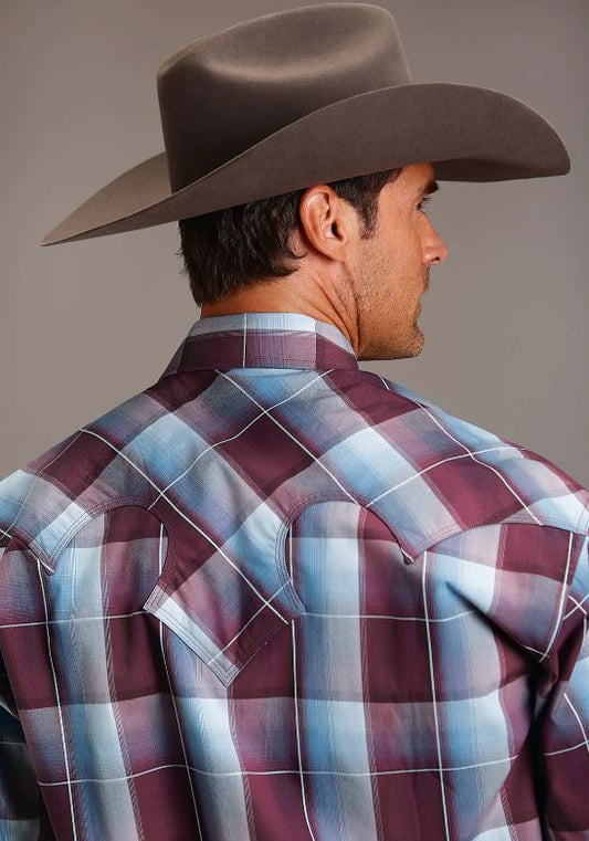 Stetson Mens Wine Buffalo Shirt