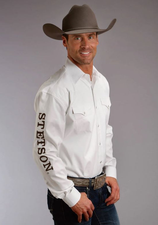Stetson Mens Logo Wear White Shirt