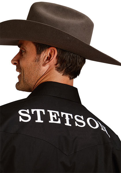 Stetson Mens Logo Wear Black Shirt
