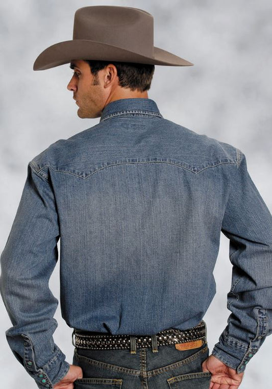 Stetson Mens Denim Classic Blue Shirt