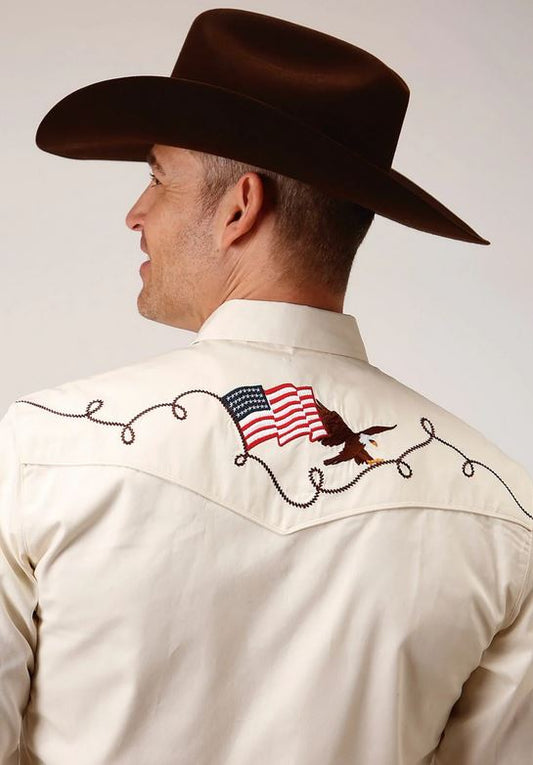Roper Mens Retro White Shirt