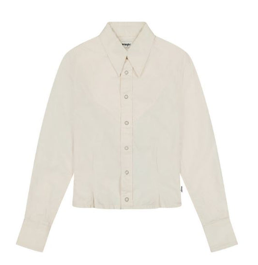 PEPLUM SHIRT PINSTAR WHITE