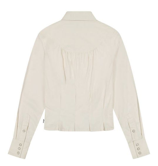 PEPLUM SHIRT PINSTAR WHITE
