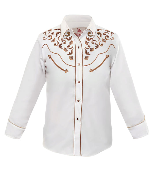 JESSE WESTERN SHIRT KIDS WHITE