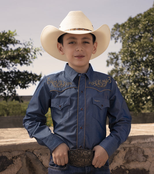LANDON WESTERN SHIRT KIDS DENIM