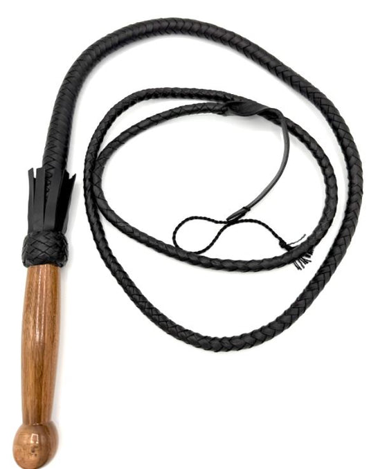 Peitsche frisco mit Holzgriff Schwarz 2,5m