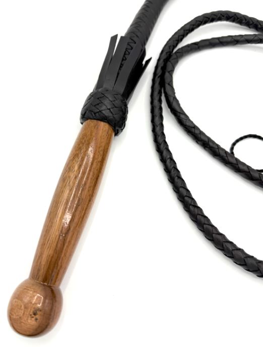 Peitsche frisco mit Holzgriff Schwarz 2,5m