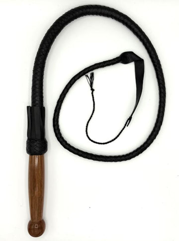 Peitsche frisco mit Holzgriff Schwarz 1,6m