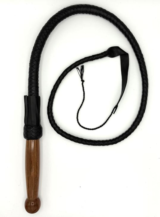 Peitsche frisco mit Holzgriff Schwarz 1,6m
