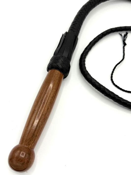 Peitsche frisco mit Holzgriff Schwarz 1,6m