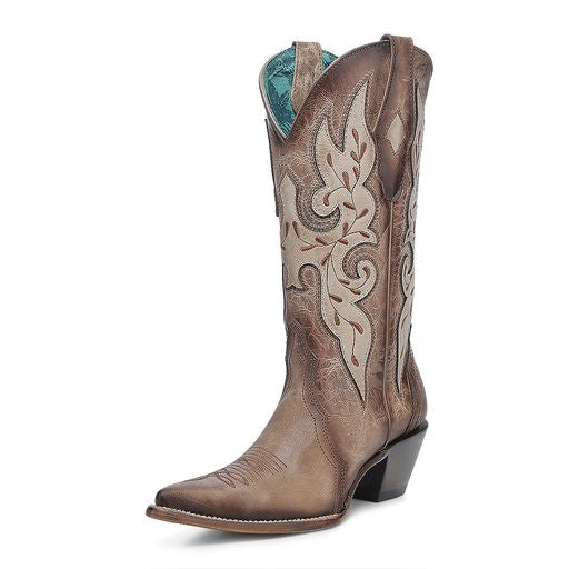 LD STRAW EMBROIDERY & OVERLAY POINTED TOE