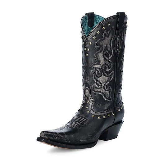 LD BLACK/BONE EMBROIDERY & STUDS