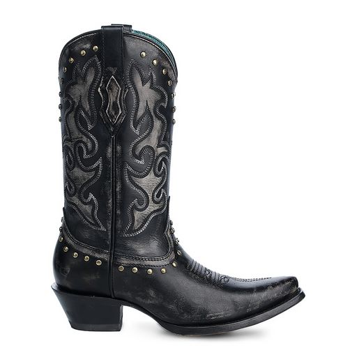 LD BLACK/BONE EMBROIDERY & STUDS