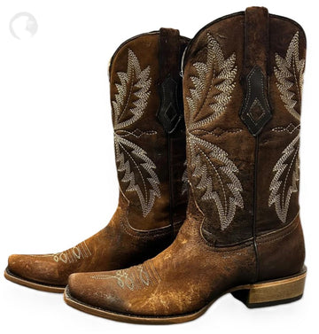 MN CHOCOLATE EMBROIDERY NARROW SQ. TOE