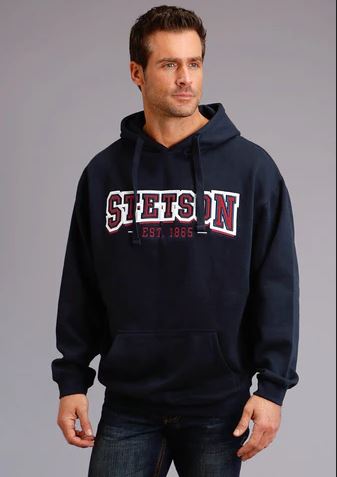 Stetson Mens Logo Hoodie Blue