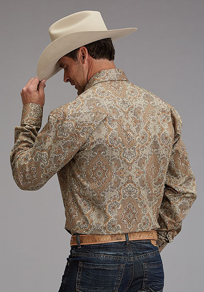 Stetson Men Shirt Paisley beige